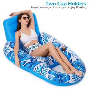 Pliant gonflable Row Floating PVC Mattress aérien d'été Piscine Piscine Eater Lounger Lounger Hammock 240506