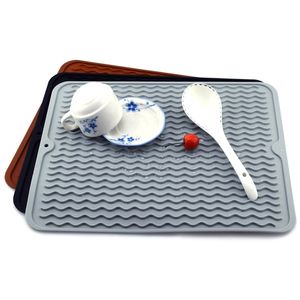 Opvouwbare geïsoleerde zachte rubberen gerechten beschermer gootsteen mat tafel keuken thuis anti slip drogen gerechten afvoer mat keukengootsteen mat 210706