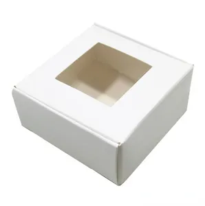 Boîte d'emballage en papier kraft pliable, boîtes de rangement pour artisanat, bijoux, Carton en Carton pour bricolage, emballage cadeau de savon, fenêtre transparente