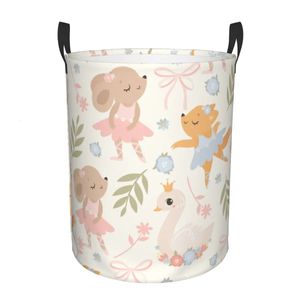 Panier à linge pliable pour organiser des vêtements sales ballet et salles de stockage d'animaux pour enfants et maisons pour bébés 240426