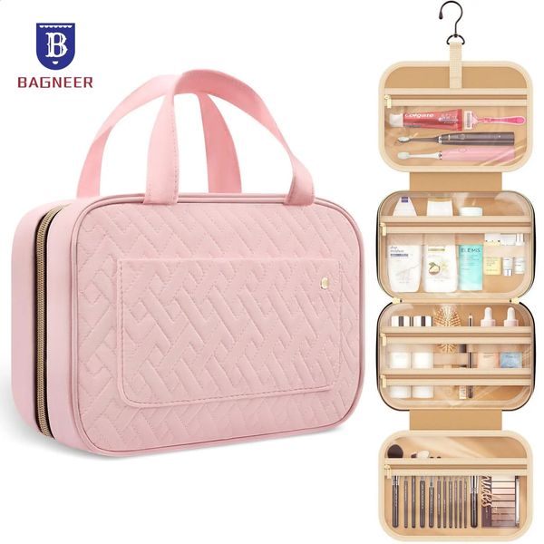 Bolsa de maquillaje plegable Mujeres Organizador de viajes colgantes Bolsa cosmética Cosmética Implaz de agua Mape de belleza Hombres Almacenamiento de baño 240428