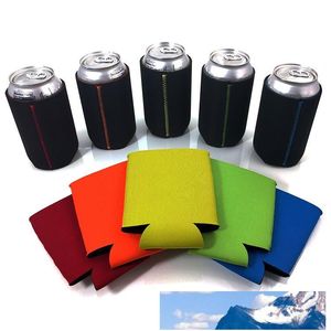 Refroidisseur de canette en néoprène pliable, pour bière, Soda, support trapu, enveloppe de refroidissement confortable, personnalisation colorée