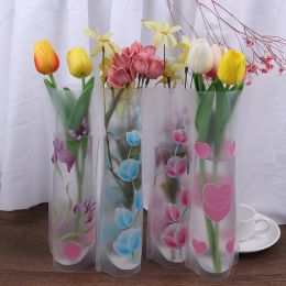 Vase en plastique pliable incassable pliage de style chinois réutilisable vase de fleur PVC Vase de décoration durable DIY DÉCoration de la plante à la maison