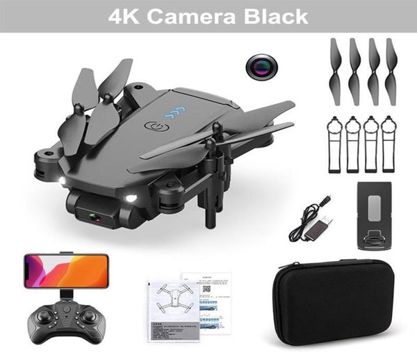 Drones RC pliables jouet Q12 Rc Drone 4k HD caméra WiFi Fpv pression de l'air maintien d'altitude noir et gris dron s kamerou 2206151388396