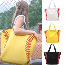 Sac à provisions pliable Imprimé Sacs à main portables Baseball Tote Softball Basketball Football Volleyball Sacs en toile 8 Styles RRF13528