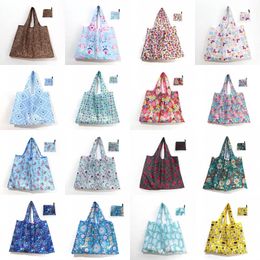 Opvouwbare boodschappentas Dikke grote Tote Eco Herbruikbare Waterdichte Oxford Doek Herbruikbaar Fruit Boodschappen Pouch Bloemen Patroon