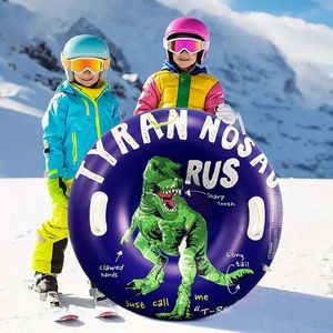 Skiing plegable Nieve trineo Nieve Tubo de nieve inflable Círculo de esquí resistente al frío Niños de esquí de esquí de esquí de esquí enllevado con mango 231227