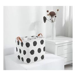 Paniers de rangement pliables seau haut salle de bain étanche vêtements sales boîte de rangement de blanchisserie coton et lin RRB15922