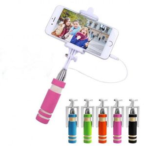 Palo de Selfie plegable Super Mini con cable, monopié extensible de mano, mango de obturador con cable, Compatible con teléfono móvil 8028891