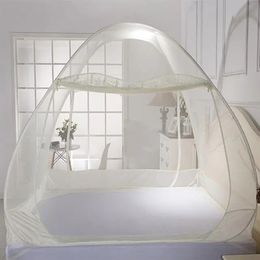 Net moustique de yourte à trois portes pliable, sans fond, grand espace, lit pour enfants, filet de moustique en filet en filet en filet pour adultes, filet pour adultes