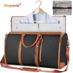 Sac de voyage pliable Grand PU Pliage Sang Rangement Duffle Femmes Multi-fonction Organisateur imperméable 240429