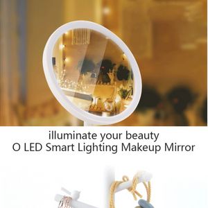 Opvouwbare USB -oplaad- of batterij LED Mirror Make -up Witte ijdelheid Cosmetische spiegel met lichte tafelspiegels