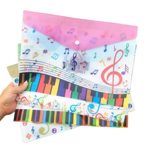 Dossier 12pcs Kawaii Music Piano Fichier Fichier A4 Document Bureau Organisateur Paper Sac de stockage Sac de stock