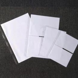 Dossier 25pcs A3 / A4 / A5 / B5 Placets perforés en plastique Clear Plasque Documents à feuilles minces Protégeurs de feuille Dépôt de produits par page Organisateur