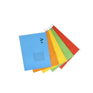 Dossier 5pcs Dossiers de fichiers suspendus Organisateur de fichiers portables A4 Taille du fichier coloré pour les documents de bureau de bureau (couleur mixte)