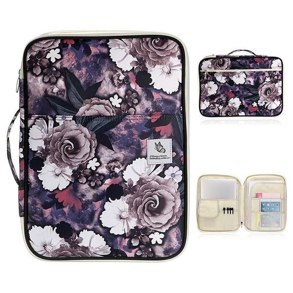 Carpeta Archivo Carpeta A4 Organizador de bolsas de documento Caja de producto de llenado para iPad Case Big Gabinete Zipper Fichario Soporte Padfolio Papadery