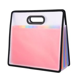 Map Nieuwe Portable A4 Folder 12 Layer Rainbow Accordeon Case Orgelpakket Uitbreiden Wallet Data File Ticket Clip Office -benodigdheden