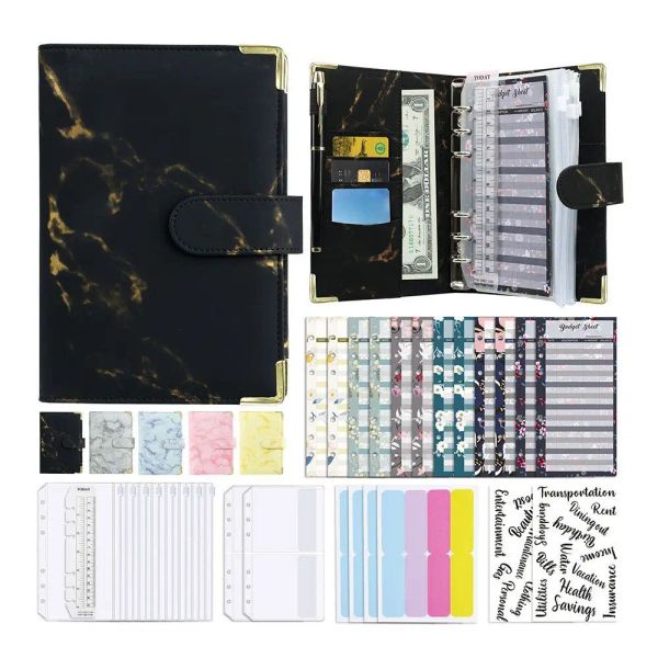 Dossiers A6 PU LOBE LEAGE COUVERTURE COUVERTURE D'ARMAIS SALLET SALLET DIY Journal Agenda Planner Couver 6 Anneau de couverture de cahier