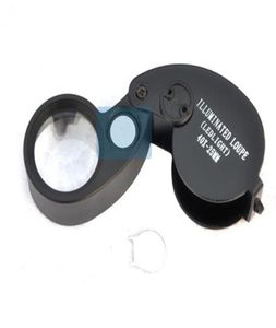 Pliage 40x 25 mm Lunettes de grande taille bijoux de bijoux compacte lupa lampe à lampe de lumière Microscope loupe Lupas de Dumento Loupe5845992