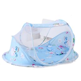 Pliant bébé moustiquaires bébé literie berceau filet lit matelas oreiller trois pièces costume pour 0-3 ans enfants 240311