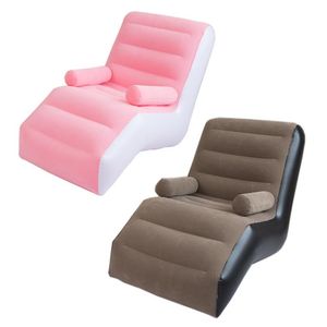 Muebles de camping plegables Tumbona de dormitorio Silla de relajación Con sofá de brazo Sofá de cama inflable multifunción para viajes Camas de playa Chaise Muebles de jardín al aire libre