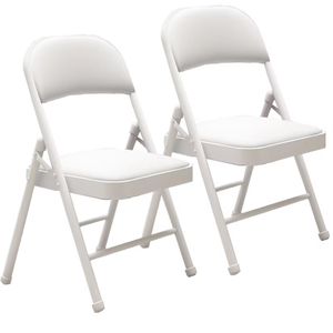 Chaise pliante pour fête, chaises pliantes en plastique, cadre en métal, chaise pliante blanche