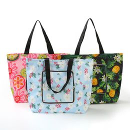 Plegado de tela Oxford personalizada con cinco compartimentos, bolsa de cremallera impermeable, fábrica de bolsas de bolsas de compras de supermercados DD-33 3395