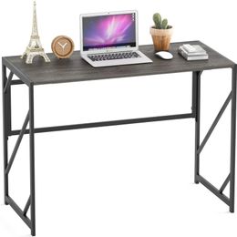 Bureau d'ordinateur pliant pour bureau à domicile, bureau d'étude sans assemblage Table pliable pour petits espaces Chêne noir