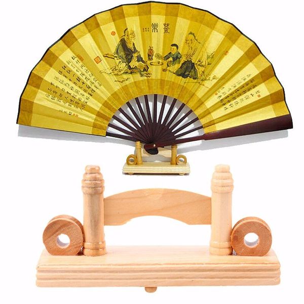 Support de ventilateur pliant pour décoration de maison de ventilateur de ventilateur de ventilateur de ventilateur décor en bois japonais base LX4837