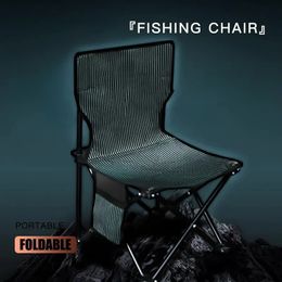 Chaise de pêche pliante, Portable, léger, Double couche, sac latéral en tissu Oxford, outils de poisson stables et audacieux, chaise de Camping de voyage 240220