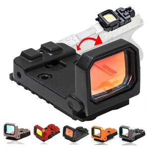 Minimira plegable abatible hacia arriba, punto rojo, mira holográfica para reflejos RMR para caza al aire libre, soportes de riel de 20mm