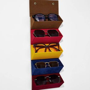 Vouwhang op wand 6 cellen roosters opbergdisplay case collection opbergdoos voor bril zonnebrillen sieraden kleine accessoires ontwerpers handtas