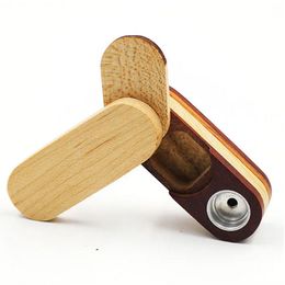 Tuyau à main pliant en bois pour articles ménagers, cuillère à cigarettes en métal avec espace de rangement, outils de bol