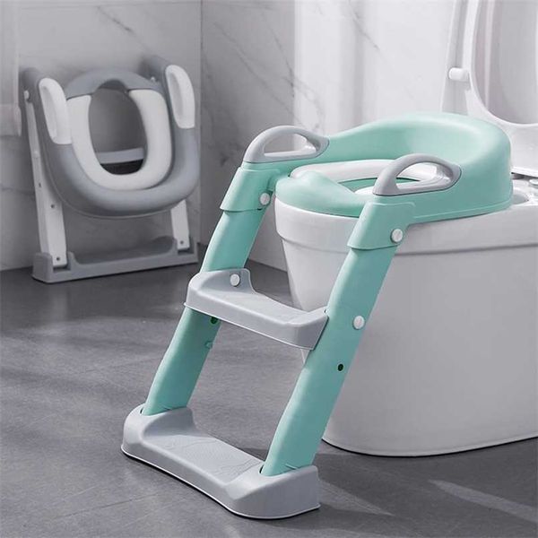 Chaise de formation de dossier d'urinoir de siège de pot pour bébé pliant avec échelle de tabouret pour bébé tout-petits garçons filles pots de toilette sûrs 211028