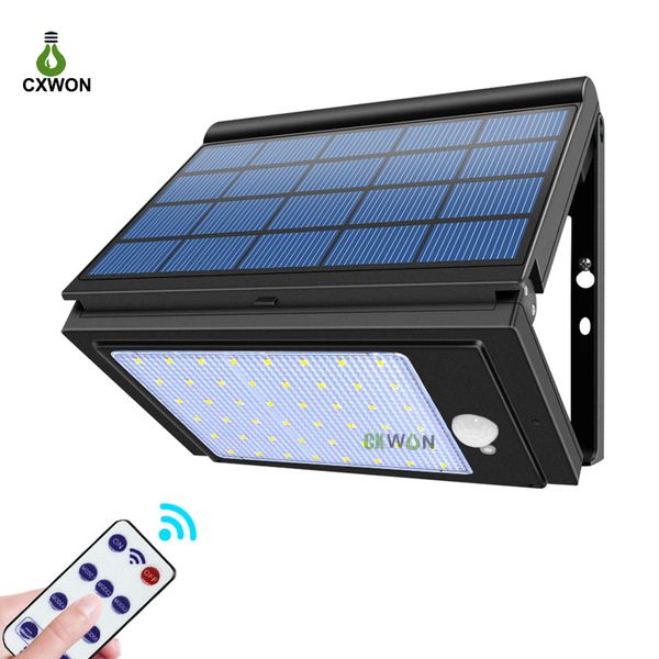 Lámparas solares LED plegables 48LEDs 1000LM Luz de pared de seguridad montada en la pared 6 Modos de trabajo Luz de jardín al aire libre