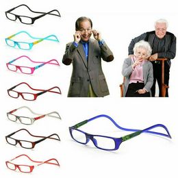 Gafas de lectura magnéticas plegables Stock Adultos 8 colores Cuello colgante Snap Click 1.0 a 4.0 Gafas para ancianos gyq