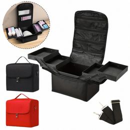 Vouwen manicuristische toolbox draagbare cosmetische tas reismake -up case c2th#