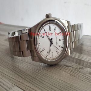 Opvouwbaar mechanisch roestvrij luxe herenhorloge Fabriek 39 mm Leverancier 114300 Saffier Eeuwigdurend Geen Datum Staal Koepelvormig wit Dia324f