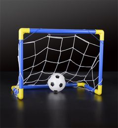 Mini balón de fútbol plegable, juego de red con poste de portería, bomba para niños, deporte, juegos de interior y exterior, juguetes, regalo de cumpleaños para niños, plástico 1879425