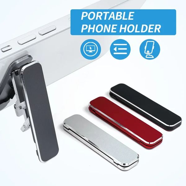 Mini soporte plegable para teléfono de metal, soporte trasero de aleación de aluminio, soporte portátil invisible, soporte universal para teléfono móvil de escritorio, precio de fábrica