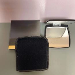Miroir à double facettes pliant Miroir compact avec miroir de sac à poussière en velours outils de maquillage de style classique portable noir