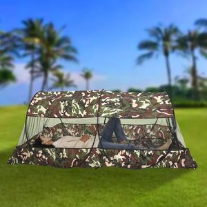Opvouwbare draagbare klamboe voor uitstapjes Mesh tent met rits Outdoor Camping klamboe tent met bodem voor eenpersoonsbed.240315