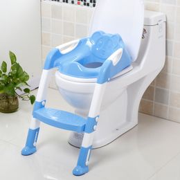 Vouwing Potties Toilet Trainer stoel Babyladder Toilet training stoelen roze blauw niet -slip lichtgewicht veiligheid comfortabel BA17 Q2