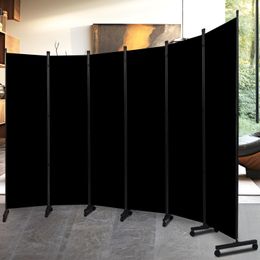 Pantallas de privacidad plegables con ruedas bloqueables, 132 '' Panel de tela RR independiente para separación de habitaciones