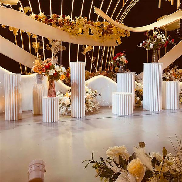 Pliage de colonne romaine gâteau dessert table gâteau accessoires de mariage étape de l'ornement de pilier rond origami pour fête d'anniversaire de mariage