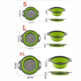 Panier de drainage en silicone à écolier en silicone rond / carré pliant