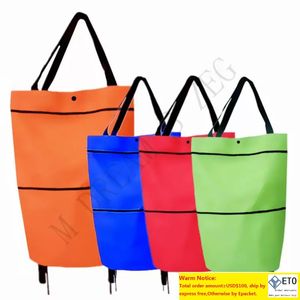 Vouwbare winkelwagentje Waundry Grocery Trolley Handcart Market Portable Shopping Trolley met wielen rollen duurzame boodschappentassen