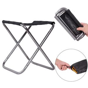 Pliant petit tabouret pêcheur pique-nique et chaise de camping en aluminium pliant en aluminium tissu extérieur portable et facile à transporter meubles 240422