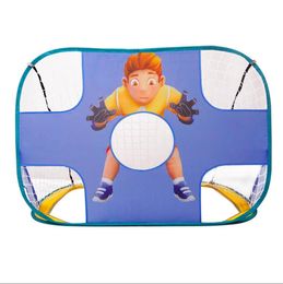 Juego de portería de red de fútbol plegable, juguetes deportivos, porterías de fútbol emergentes portátiles con bolsa de transporte para niños, equipo de entrenamiento en el patio trasero