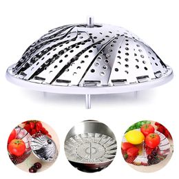 Vapor de acero de acero inoxidable plegable Cocina de alimentos Cesta de alimentos Cesta de alimentos Mesh Hoquera y utensilios para cocinar vapor